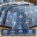 Reversible Quilt Set Queen Size, Boho Floral Patchwork Bedspread Coverlet Set - Image 4