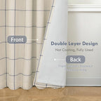 DriftAway 100% Blackout Plaid Curtains 102 Inches Long 2 Panels Navy Blue | - Image 4