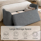 Usaint 58.3" Upholstered Storage Ottoman Bench - Image 5