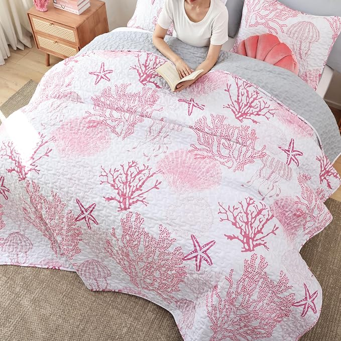weigelia Coastal Quilt Queen Size, Soft Lightweight Microfiber, Machine Washable - Image 3