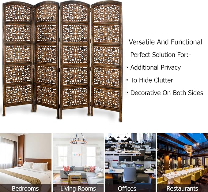 COTTON CRAFT Room Divider Wood Screen - Image 6