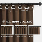 Brown Linen Blackout Curtains 84 Inch Long - Image 3