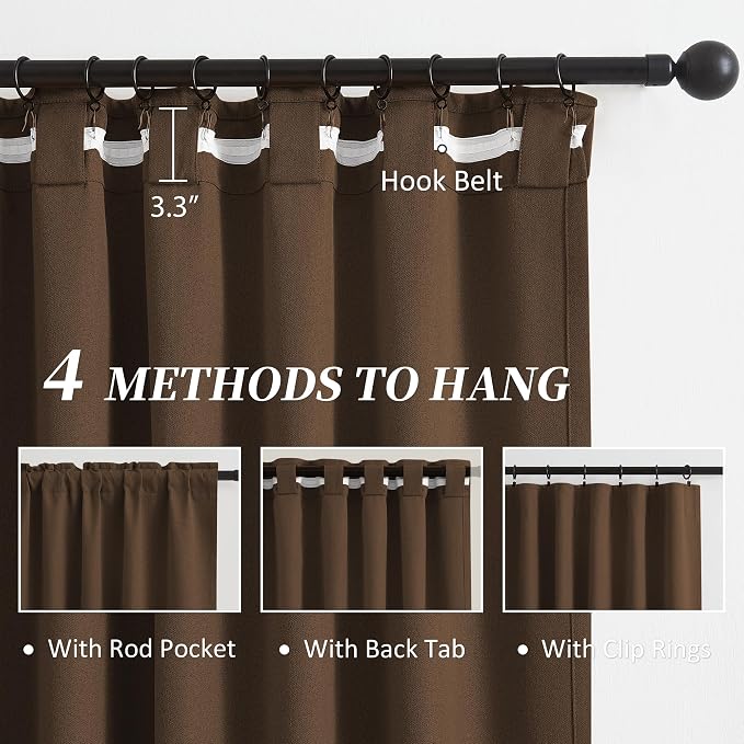 Brown Linen Blackout Curtains 84 Inch Long - Image 3