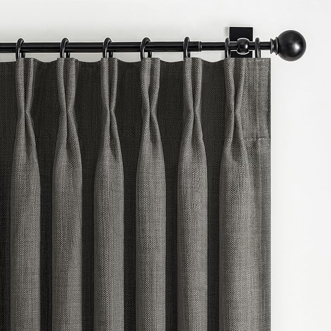 Dark Grey Blackout 84 Inch Curtains by PleatedDrapes