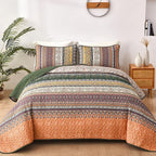 WONGS BEDDING Boho Queen Quilt Set, Fall Lightweight Bed Decor Bedspread by WONGSBEDDING