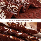 DJY Damask Quilt King Size, Boho Lightweight Bedding Set 3 Pcs, Burgundy | - Image 5