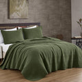 Chezmoi Collection Kingston King Size Bedspread Set, 3-Piece Olive Green by ChezmoiCollection