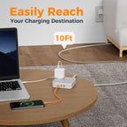 TESSAN Surge Protector Flat Extension Cord 10Ft, Flat Plug Power Strip | 4 - Image 3