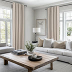 Grey Flax Curtains 92 inch Length 2 Panels Set, Hook Belt&Rod Pocket White - Image 6