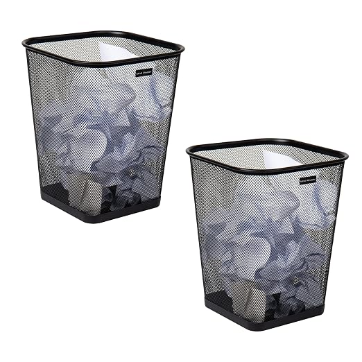 Mind Reader Mesh Trash Can, Waste Paper Basket, Metal Mesh, 9.75"L x 9.75"W x by MindReader