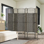 HOMCOM 6 Panel Room Divider, Folding Privacy Screen, Dark Gray | Room Separator - Image 8