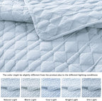 WDCOZY Light Blue Quilt King Size Bedding Set - Image 3