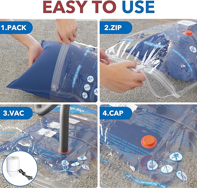 Vacuum Seal Bags for Clothing Travel & Home Storage, travel vacuum bags - Image 4