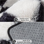 Checkered Rug 4x6 for Kids Room Black and White Soft Shag Rugs | Machine - Image 4