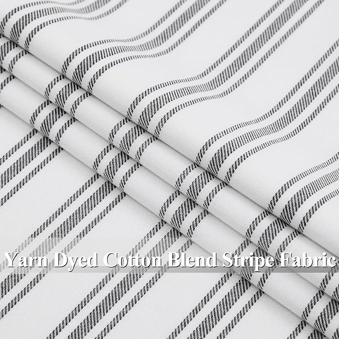 ZJDECOR Black Striped Full Blackout Cotton Blended Curtains, Isolate Light and - Image 7