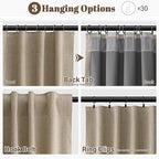 Khaki Linen 100% Blackout Curtains - Image 2