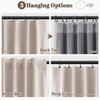 Champagne Linen 100% Blackout Curtains 90 Inch Length - Image 2
