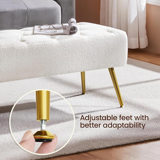 Yaheetech 45in Boucle Bench Seat - Image 8