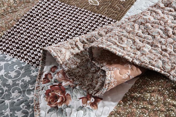 3-Piece Queen Quilt Sets with Shams Oversized Bedding Bedspread Reversible Soft - Image 3