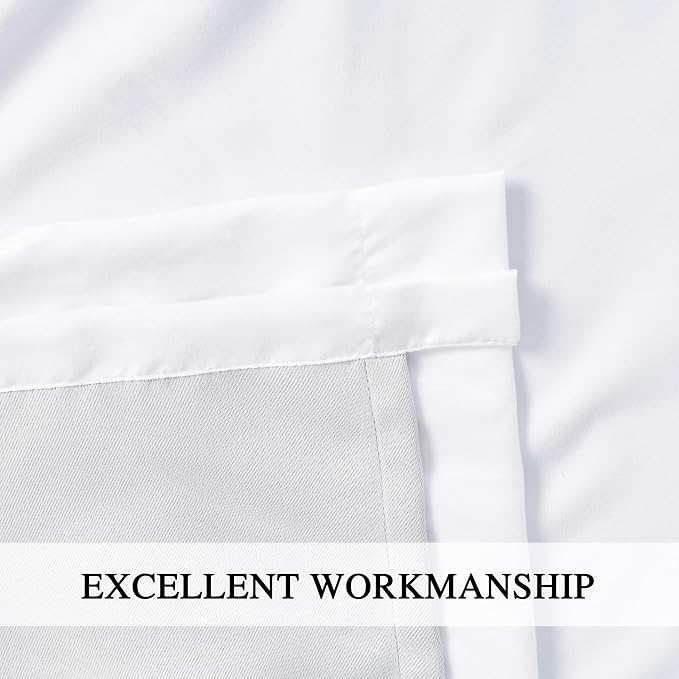 White Blackout Window Curtains, Rustic Rod Pocket Drapes - Image 7