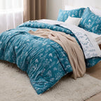 Bedsure Teal Blue Full Comforter Set - Image 2