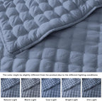 WDCOZY Dusty Blue Cloud Quilt Set King Size, Lightweight Soft Cross Stitch - Image 5