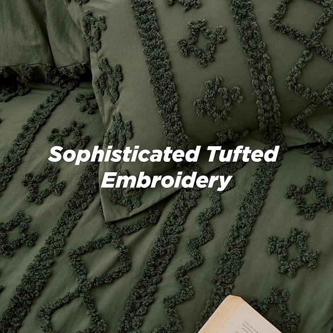Bedsure Tufted Boho Comforter Set Queen Size - Image 5