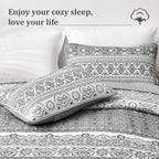 WONGS BEDDING Boho Queen Quilt Set, Lightweight Microfiber Bed Decor Bedspread - Image 4
