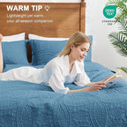 Love's cabin Quilts for Queen Bed Misty Blue Bedspreads Bedding Set - Image 4