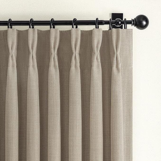 Greyish Beige Extra Long Black Out 108 Inch Curtains by PleatedDrapes