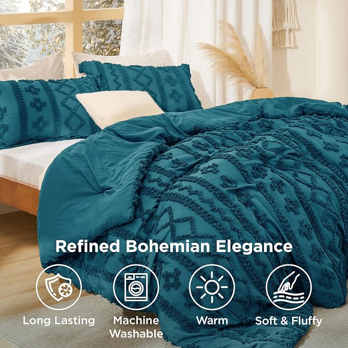 Bedsure Tufted Boho Comforter Set California King - Image 2