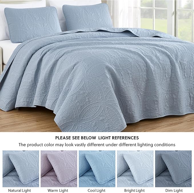Chezmoi Collection Austin King Oversized Bedspread Set, 3-Piece Pinsonic - Image 5
