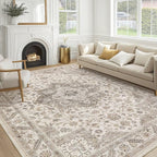 cotiled 8x10 Area Rug for Living Room, Traditional, Light Brown | Soft by COTILED