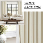 Warm Cream Thick Linen Black Out Curtains 84 Inch Long - Image 6