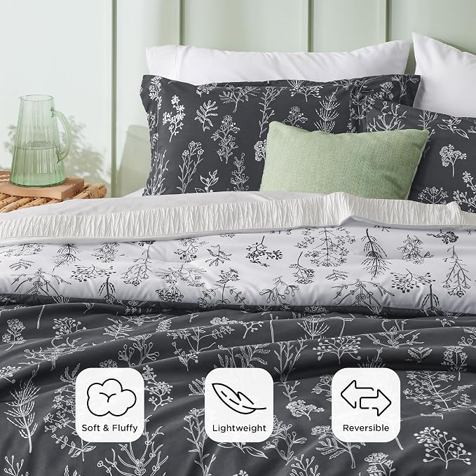 Bedsure Charcoal King Comforter Set - Image 3