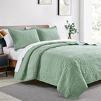 Love's cabin Oversized King Size Quilt Bedding Set Sage Bedspreads - Image 2
