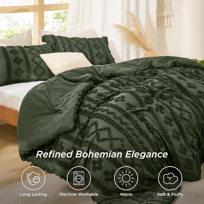 Bedsure Tufted Boho Comforter Set King Size - Image 4