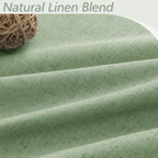 Light Sage 100% Blackout Linen Curtains 120 Inch Length 2 Panels Set - Image 3