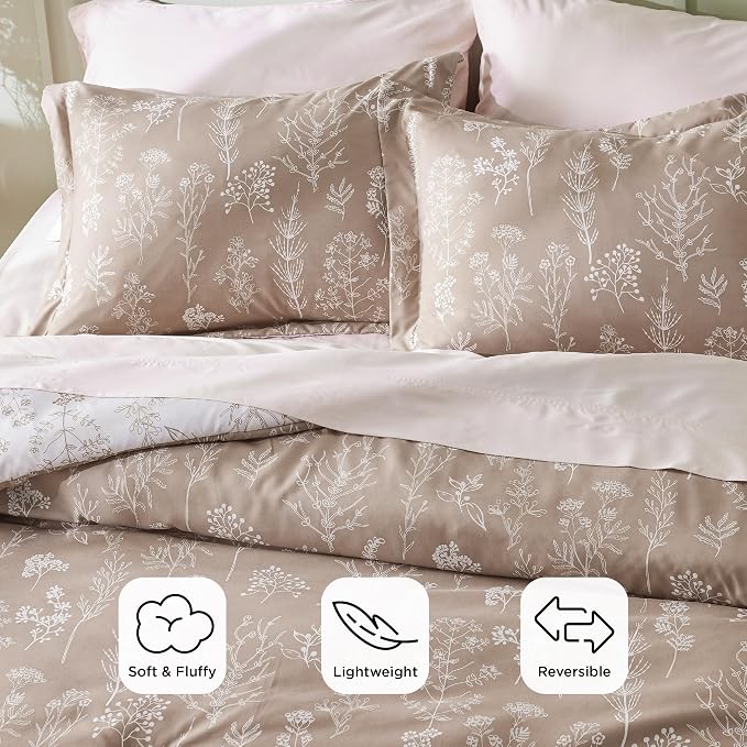 Bedsure Light Taupe Twin/Twin XL Comforter Set - Image 3
