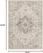cotiled 7x9 Area Rug for Living Room, Traditional, Light Brown | Soft - Image 2