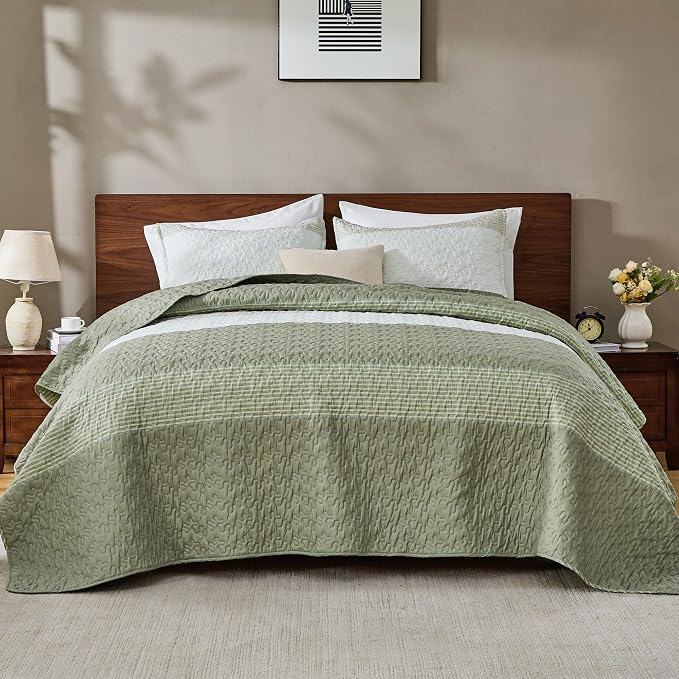 King Size Quilt Set Weat Green - Image 8