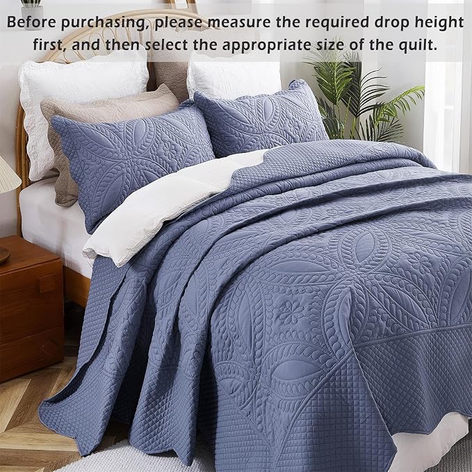Cmfshape Oversize King Size Bedspread 128"x120", 3 Piece California King Quilt - Image 5