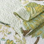 3-Piece Quilt Set Quilted Bedspread Cotton Coverlet Set Floral Oversized - Image 5