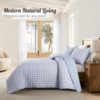 WDCOZY Blue Cloud Quilt Set King Size, Lightweight Soft Cross Stitch Bedspread - Image 7