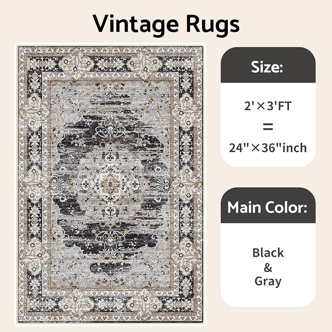 2x3 Washable Entryway Area Rug - Image 9