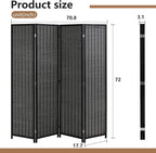 FDW Bamboo Room Divider Folding Privacy Screen 4 Panel 70 Inches High 17 Inches - Image 7
