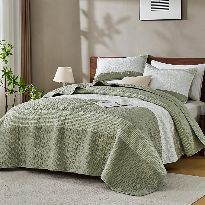 King Size Quilt Set Weat Green by Andency
