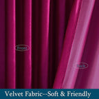 PRIMROSE Hot Pink Velvet Curtains 63 inch Long - Image 4