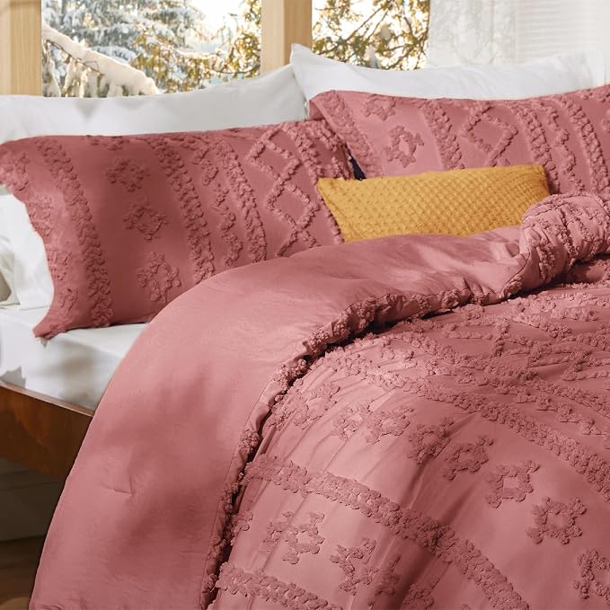 Bedsure Tufted Boho Comforter Set Twin Size - Image 4
