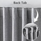 100% Blackout Curtains 84 inch Length 1 Panel Faux Linen Long Drapes - Image 2